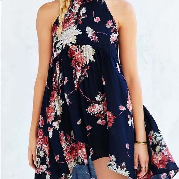 UO Kimchi Blue High Low Floral Halter Dress - Picture 2 of 6